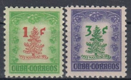 CUBA 356-357,unused,falc Hinged,Christmas 1952 (*) - Ongebruikt