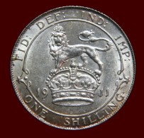 Great Britain George V 1911 Shilling Good EF Toned - Altri & Non Classificati