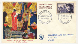 FRANCE => FDC 12F Jacques Coeur - Premier Jour - Bourges - 18 Juin 1955 - 1950-1959