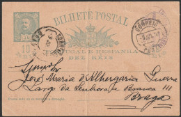 Stationery Card - 1897. Porto To Braga -|- Portugal E Hespanha - D. Carlos 10 Rs. - Brieven En Documenten