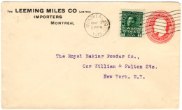 Kanada Gs Umschlag  Mit ZF. Stp. Montreal 7.May 1915 ~ New York Mit Zudruck - 1903-1954 Reyes