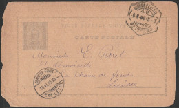 Stationery Card - 1896. Lisboa To Chaux-De-Fonds, Suisse -|- D. Carlos 20 Rs. - Storia Postale