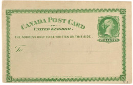 Kanada Gs Post Card P 3 Ungebr. - 1860-1899 Reinado De Victoria