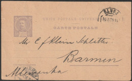 Stationery Card - 1896. Porto To Barmen, Alemanha/ Germany -|- D. Carlos 20 Rs. - Storia Postale