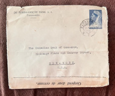 D)1936, SURINAME, CIRCULATED LETTER FROM SURINAME TO THE USA, WITH CANCELLATION STAMP ON NAO "JOHANNES VAN WALBEECK" AND - Suriname