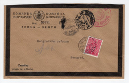 1934. KINGDOM OF YUGOSLAVIA,SERBIA,ZEMUN NAVY COMMAND,OFFICIAL TO BELGRADE,POSTAGE DUE - Strafport