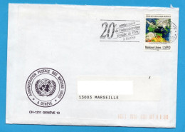 ONU  OFFICE DE GENEVE  N° 176 (YT) VEILLE METEOROLOGIQUE MONDIALE SEUL SUR ENVELOPPE - Storia Postale