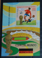 EQUATORIAL GUINEA 1974, Football World Cup - Germany, Sports, Imperf, Mi #B96, Souvenir Sheet, Used - 1974 – Alemania Occidental