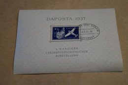 Daposta Danzig,Bloc 2 B,Allemagne 1937,Gdansk Ville Libre,superbe état Neuf Avec Gomme - Mint