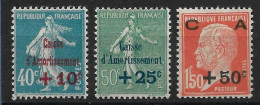 France 1927 N°246/48* Caisse D'amortissement. Cote 33€. - 1927-31 Cassa Di Ammortamento