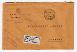 1936. KINGDOM OF YUGOSLAVIA,CROATIA,ŠIBENIK COMMAND,REGISTERED OFFICIAL COVER TO BELGRADE - Servizio
