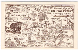 UK-3970  The PEAK DISTRICT : Map Postcard - Derbyshire