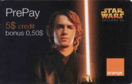 Romania, Orange Prepaid Phonecard Star Wars 5 $ + Bonus 0,5 $, Exp. Date 12/08, Used, - Roemenië