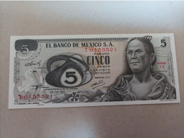 Billete De México 5 Pesos Del Año 1971, UNC - México