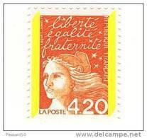 Luquet 4fr20 Orange YT 3094 TYPE II : Deux Bandes Phospho Et Papier LUMI Sous UV. Cote Maury N° 3079 II : 8 €. - Unused Stamps