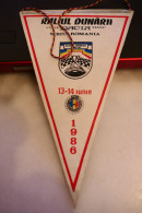 RALIUL DUNARII DACIA SIBIU 13-14 IUNIE 1986 Romania Fanion Sportiv Steag Sport Flag Pennant AUTO Cars - Automovilismo - F1