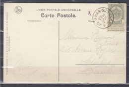 Postkaart Van Han-Sur-Lesse (sterstempel) Naar Schaerbeek - Postmarks With Stars