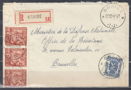 Aangetekende Brief Van Graide (sterstempel) Naar Bruxelles - Postmarks With Stars