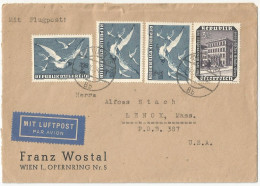Österreich Austria ANK 969 (x3) + 1002 Used On Airmail Cover 1954 - Storia Postale