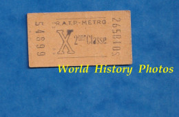 Ticket Ancien De Métro / RATP - 2ème Classe - X - 26 B 10 S - Métropolitain De Paris - Europa