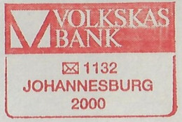 South Africa 1991 Airmail Cover Fragment Meter Stamp Hasler Mailmaster Slogan Volkskas Peoples' Bank From Johannesburg - Brieven En Documenten