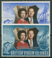 Britische Jungferninseln 1972 Silberhochzeit Königspaar 237/38 Postfrisch - British Virgin Islands