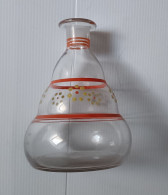 Petite Carafe En Verre, Avec Liserés Orange - Vetro & Cristallo