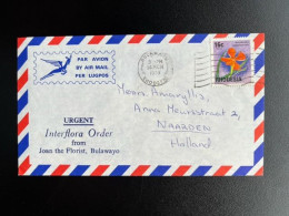 RHODESIA 1978 AIR MAIL LETTER BULAWAYO TO NAARDEN 14-03-1978 RHODESIE FLOWERS - Rhodesië (1964-1980)