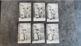 LOT 6 CARTE POSTALE CP FANTAISIE AMOUR HOTEL DU CHARIOT D'OR ANNEES 1900 TBE - Collezioni E Lotti