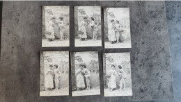 LOT 6 CARTE POSTALE CP FANTAISIE AMOUR HOTEL DU CHARIOT D'OR ANNEES 1900 TBE - Collections & Lots