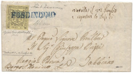 Antichi Stati Italiani - Modena - Splendida Lettera Da Fosdinovo 19.7.52 Affrancata Con 15 Cent Grandi Margini - UNICO C - Autres & Non Classés