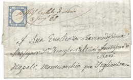 Antichi Stati Italiani - Napoli - Province Napoletane - Fresca Lettera Del 3.6.62 Affrancata Con 2 Grana Con Angolo Dife - Otros & Sin Clasificación