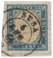 Antichi Stati Italiani - Sardegna - Frammento Con 20 Cent Cobalto Molto Bene Marginato - Susa In DC - (15De) - Other & Unclassified