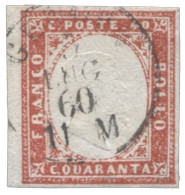 Antichi Stati Italiani - Sardegna - 40 Cent Rosso Con Buoni Margini - Oliva - (16C) - Other & Unclassified