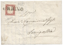 Antichi Stati Italiani - Sardegna - Fresca Lettera Da Urbino 04/61 Per Senigallia Affrancata Con 40 Cent Rosa Lilla - Ma - Otros & Sin Clasificación