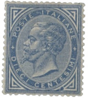 Regno - Vittorio Emanuele II - 1877 Regno - Vittorio Emanuele 10 Cent Azzurro Con Ottima Centratura - Cert. RD - (27) - Otros & Sin Clasificación