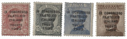 Regno - Vittorio Emanuele III - 1922 Regno - Congresso Filatelico Italiano - Quattro Valori Con Centratura Consona Alla  - Other & Unclassified