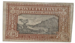 Regno - Vittorio Emanuele III - 1923 Regno - 50 Cent Della Serie Manzoni Non Dentellato - Cert. Diena - Francobollo Non  - Autres & Non Classés