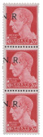 Repubblica Sociale  - G.N.R. Brescia - 1943 - GNR Brescia - Striscia Verticale Di Tre Del 20 Cent Con Soprastampa In Alt - Other & Unclassified