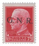 Repubblica Sociale  - G.N.R. Brescia - 1943 - GNR Brescia - 75 Cent Con Soprastampa Senza Punto Dopo N - Gomma Originale - Other & Unclassified