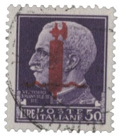 Repubblica Sociale  - Provvisori - 1944 R.S.I. - 50 Lire Con Soprastampa Fascetto Tiratura Di Verona - Raro Francobollo  - Otros & Sin Clasificación