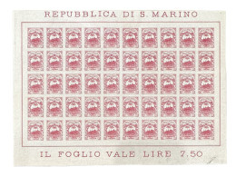 San Marino - Repubblica - Foglio Composto Di 50 Es. Del 5 Cent Pro Croce Rossa - Non Emesso - Di Pregio - (CEI 50Aa) - Otros & Sin Clasificación