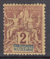 French Oceania Oceanie 1892 Yvert#2 Mint Hinged (avec Charniere) - Neufs