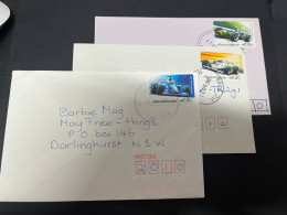 27-1-2024 (2 X 29) Australia (3 Covers) With Car Racing Stamps (Formula 1 Etc) - Lettres & Documents