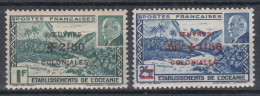 French Oceania Oceanie 1944 Yvert#169-170 Mint Hinged And Never Hinged - Ungebraucht