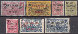 Wallis And Futuna 1924 Yvert#30-36 Mint Hinged (avec Charniere) Short Set - Unused Stamps
