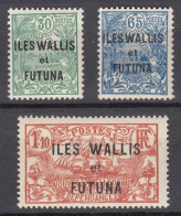 Wallis And Futuna 1927 Yvert#40-42 Mint Hinged (avec Charniere) - Nuevos