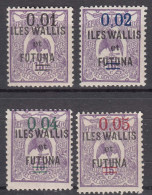 Wallis And Futuna 1922 Yvert#26-29 Mint Hinged (avec Charniere) - Neufs