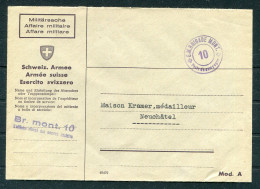 Switzerland Militarsache Armee Feldpost Cover  - Documents