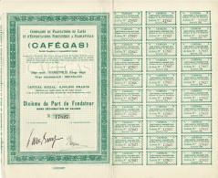 Titre De 1928 -Cie De Plantations De Cafés Et D'Exploitations Forestières -Société Congolaise à Responsabilité Limitée - - Africa
